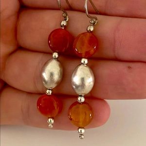 Stunning silver agate earrings
